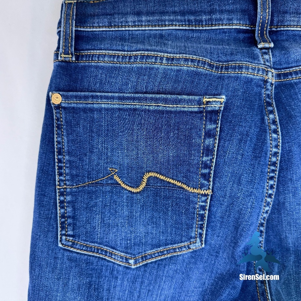 1233 7 For All Mankind Gwenevere Skinny Jeans - Size 30 - Blue - Picture 9 of 16